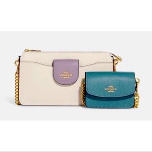 Coach Poppy Crossbody With Card Case In Colorblock